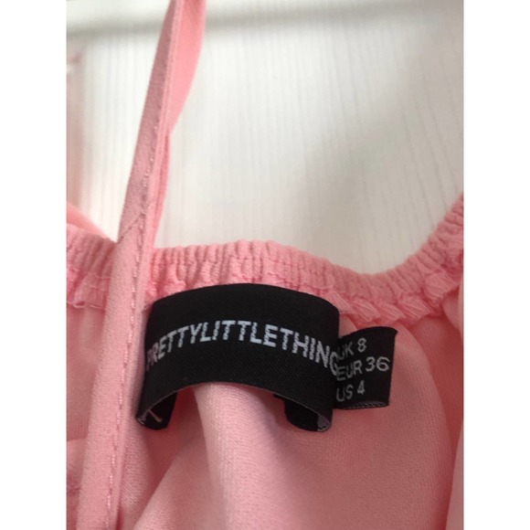 PRETTY LITTLE THING  Womens Peasant Top pink Size 4 - Picture 2 of 6